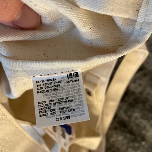 NWT kaws X uniqlo tote bag